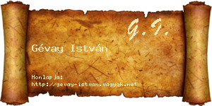 Gévay István névjegykártya